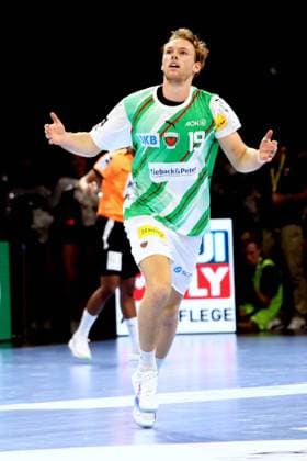 DEU, DHB, 1.HBL, Fuechse Berlin vs. SC Magdeburg, 06.09.2023, Max-Schmeling-Halle, Berlin, DEU, DHB, 1.HBL, Fuechse Berlin vs. SC Magdeburg, im Bild Mathias Gidsel (Fuechse Berlin 19) Foto: Juergen Engler nordphoto GmbH