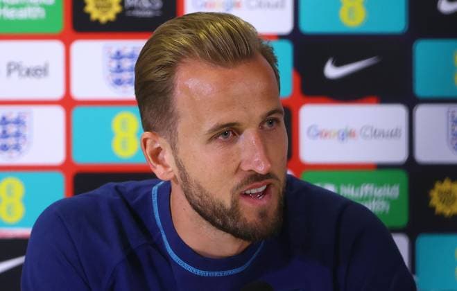 Mandatory Credit: Photo by Kieran McManus Shutterstock (14088033d) Harry Kane of England speaks during the press conference, PK, Pressekonferenz England Press Conference, UEFA European Championship, EM, Europameisterschaft 2024 Qualifying, Group C, Football, Tarczynski Arena, Wroclaw, Poland - 08 Sep 2023 EDITORIAL USE ONLY No use with unauthorised audio, video, data, fixture lists, club league logos or live services. Online in-match use limited to 120 images, no video emulation. No use in betting, games or single club league player publications. England Press Conference, UEFA European Championship 2024 Qualifying, Group C, Football, Tarczynski Arena, Wroclaw, Poland - 08 Sep 2023 EDITORIAL USE ONLY No use with unauthorised audio, video, data, fixture lists, club league logos or live services. Online in-match use limited to 120 images, no video emulation. No use in betting, games or single club league player publications. Copyright: xKieranxMcManus Shutterstockx 14088033d