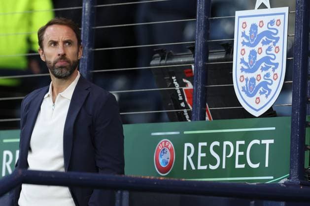 Mandatory Credit: Photo by Paul Currie Shutterstock (14094531bf) England manager Gareth Southgate Scotland v England, International Friendly, Länderspiel, Nationalmannschaft Football, Hampden Park, Glasgow, UK - 12 Sep 2023 EDITORIAL USE ONLY No use with unauthorised audio, video, data, fixture lists, club league logos or live services. Online in-match use limited to 120 images, no video emulation. No use in betting, games or single club league player publications. Scotland v England, International Friendly, Football, Hampden Park, Glasgow, UK - 12 Sep 2023 EDITORIAL USE ONLY No use with unauthorised audio, video, data, fixture lists, club league logos or live services. Online in-match use limited to 120 images, no video emulation. No use in betting, games or single club league player publications. Copyright: xPaulxCurrie Shutterstockx 14094531bf