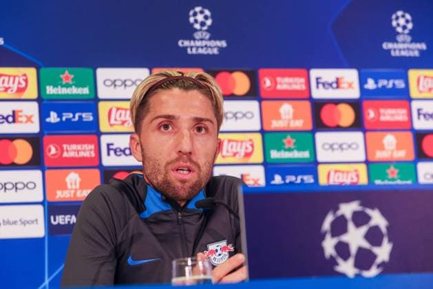 Bern - RB Leipzig CL Matchday-1 Bern, 18.09.2023, Wankdorf Stadion, Fussball , UEFA Champions League, Gruppe G , MD-1, Young Boys Bern vs. RB Leipzig , Pressekonferenz RB Leipzig , Im Bild: Kevin Kampl . , Foto nur zur redaktionellen Nutzung bestimmt! . , UEFA regulations prohibit any use of photographs as image sequences and or quasi-video ,