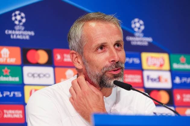 Bern - RB Leipzig CL Matchday-1 Bern, 18.09.2023, Wankdorf Stadion, Fussball , UEFA Champions League, Gruppe G , MD-1, Young Boys Bern vs. RB Leipzig , Pressekonferenz RB Leipzig , Im Bild: Trainer Marco Rose. , Foto nur zur redaktionellen Nutzung bestimmt! . , UEFA regulations prohibit any use of photographs as image sequences and or quasi-video ,