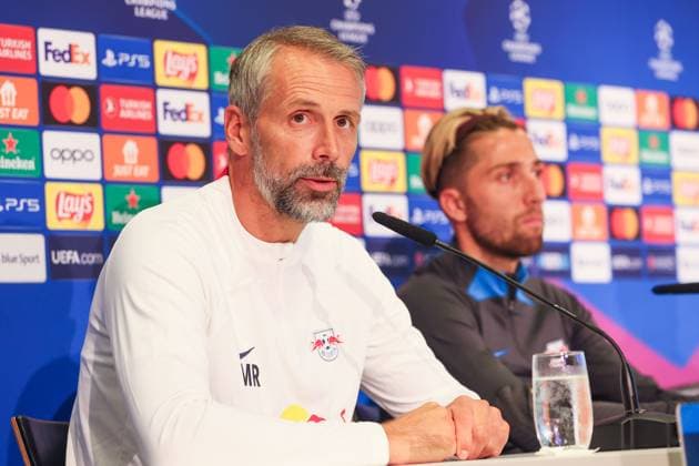 Bern - RB Leipzig CL Matchday-1 Bern, 18.09.2023, Wankdorf Stadion, Fussball , UEFA Champions League, Gruppe G , MD-1, Young Boys Bern vs. RB Leipzig , Pressekonferenz RB Leipzig , Im Bild: Trainer Marco Rose. , Foto nur zur redaktionellen Nutzung bestimmt! . , UEFA regulations prohibit any use of photographs as image sequences and or quasi-video ,
