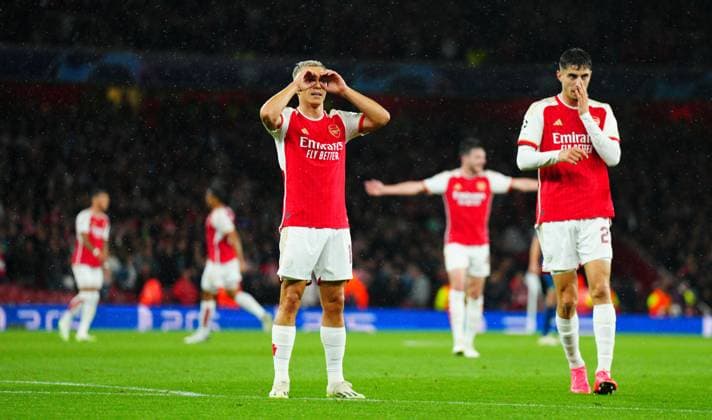 EDITORIAL USE ONLY No use with unauthorised audio, video, data, fixture lists, club league logos or live services. Online in-match use limited to 120 images, no video emulation. No use in betting, games or single club league player publications. Arsenal v PSV Eindhoven, UEFA Champions League, Group B, Football, Emirates Stadium, London, UK - 20 Sep 2023 EDITORIAL USE ONLY No use with unauthorised audio, video, data, fixture lists, club league logos or live services. Online in-match use limited to 120 images, no video emulation. No use in betting, games or single club league player publications. Copyright: xJavierxGarcia Shutterstockx 14106762n