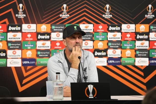 20.09.2023, Linz, AUT, Unterwegs in Oberösterreich, Liverpool, PK, Europa League, im Bild Jürgen Klopp, Juergen Klopp, Trainer, FC Liverpool, Pressekonferenz, Raiffeisen Arena, gegen LASK, UEFA Europa League,
