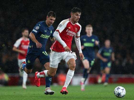 Arsenal v PSV Eindhoven, UEFA Champions League, Group B, Emirates Stadium, London, UK. - 20th September 2023. Kai Havertz of Arsenal. - Arsenal v PSV Eindhoven, UEFA Champions League, Group B, Emirates Stadium, London, UK. - 20th September 2023. London Emirates Stadium UK Copyright: xDanxWeirx CP_Arsenal_PSV_58