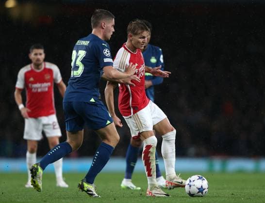 Arsenal v PSV Eindhoven, UEFA Champions League, Group B, Emirates Stadium, London, UK. - 20th September 2023. Martin Odegaard of Arsenal. - Arsenal v PSV Eindhoven, UEFA Champions League, Group B, Emirates Stadium, London, UK. - 20th September 2023. London Emirates Stadium UK Copyright: xDanxWeirx CP_Arsenal_PSV_86