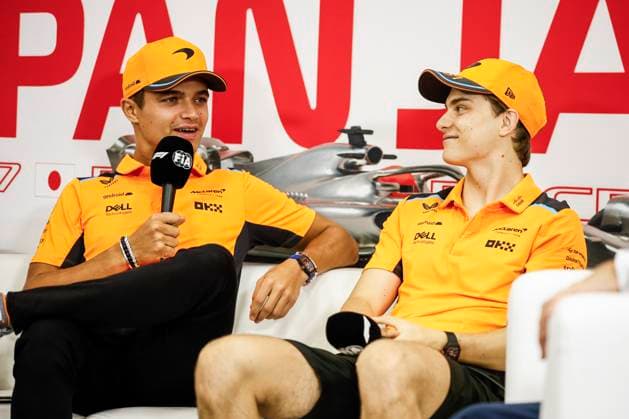NORRIS Lando (gbr), McLaren F1 Team MCL60, portrait PIASTRI Oscar (aus), McLaren F1 Team MCL60, portrait press conference, PK, Pressekonferenz during the 2023 Formula 1 Lenovo Japanese Grand Prix, 16th round of the 2023 Formula One World Championship, WM, Weltmeisterschaft from September 22 to 24, 2023 on the Suzuka International Racing Course, in Suzuka - F1 - JAPANESE GRAND PRIX 2023 DPPI Panoramic 00123036__R3_2209