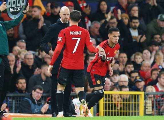 EDITORIAL USE ONLY No use with unauthorised audio, video, data, fixture lists, club league logos or live services. Online in-match use limited to 120 images, no video emulation. No use in betting, games or single club league player publications. Manchester United, ManU v Galatasaray, UEFA Champions League, Group A, Football, Old Trafford, Manchester, UK - 03 Oct 2023 EDITORIAL USE ONLY No use with unauthorised audio, video, data, fixture lists, club league logos or live services. Online in-match use limited to 120 images, no video emulation. No use in betting, games or single club league player publications. Copyright: xMattxWest Shutterstockx 14134433bf