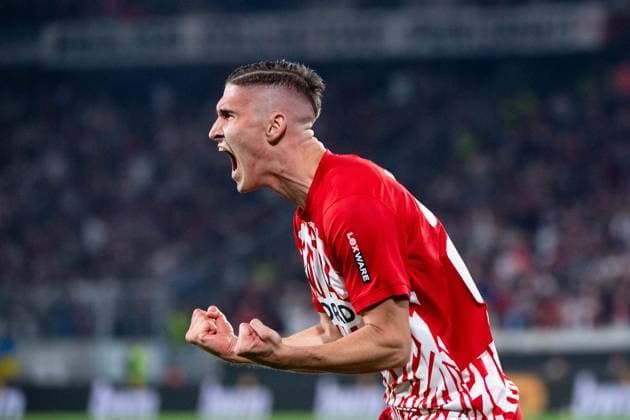 Roland Sallai (SC Freiburg, 22) jubelt ueber das Tor zum 1:1, GER, SC Freiburg (SCF) vs West Ham United (WHU), Fussball UEFA Europa League, Gruppe A, 2. Spieltag, Saison 2023 2024, 05.10.2023 GER, SC Freiburg (SCF) vs West Ham United (WHU), Fussball UEFA Europa League, Gruppe A, 2. Spieltag, Saison 2023 2024, 05.10.2023 Freiburg Copyright: xEibner-Pressefoto Memmlerx EP_MMR