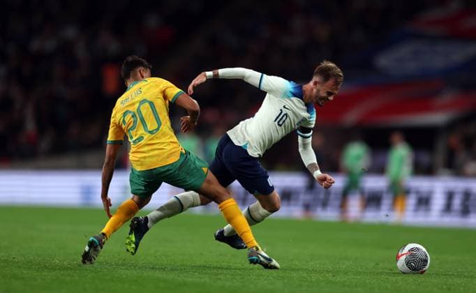 EDITORIAL USE ONLY No use with unauthorised audio, video, data, fixture lists (outside the EU), club league logos or live services. Online in-match use limited to 45 images (+15 in extra time). No use to emulate moving images. No use in betting, games or single club league player publications services. England v Australia. Football, Wembley Stadium. UK. 13 OCT 2023 EDITORIAL USE ONLY No use with unauthorised audio, video, data, fixture lists (outside the EU), club league logos or live services. Online in-match use limited to 45 images (+15 in extra time). No use to emulate moving images. No use in betting, games or Copyright: xJASONPIX Shutterstockx 14148906bg