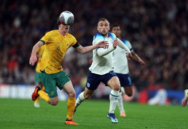 EDITORIAL USE ONLY No use with unauthorised audio, video, data, fixture lists (outside the EU), club league logos or live services. Online in-match use limited to 45 images (+15 in extra time). No use to emulate moving images. No use in betting, games or single club league player publications services. England v Australia. Football, Wembley Stadium. UK. 13 OCT 2023 EDITORIAL USE ONLY No use with unauthorised audio, video, data, fixture lists (outside the EU), club league logos or live services. Online in-match use limited to 45 images (+15 in extra time). No use to emulate moving images. No use in betting, games or Copyright: xJASONPIX Shutterstockx 14148906bp