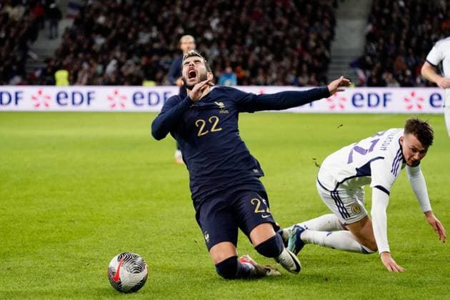 EDITORIAL USE ONLY No use with unauthorised audio, video, data, fixture lists, club league logos or live services. Online in-match use limited to 120 images, no video emulation. No use in betting, games or single club league player publications. France v Scotland, International Friendly, Länderspiel, Nationalmannschaft Football, Decathlon Arena Stade Pierre-Mauroy, Lille, France - 17 Oct 2023 EDITORIAL USE ONLY No use with unauthorised audio, video, data, fixture lists, club league logos or live services. Online in-match use limited to 120 images, no video emulation. No use in betting, games or single club league player publications. Copyright: xDavexWinter Shutterstockx 14152799cg