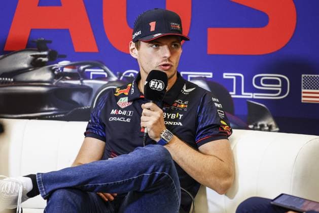 VERSTAPPEN Max (ned), Red Bull Racing RB19, portrait press conference, PK, Pressekonferenz during the 2023 Formula 1 Lenovo United States Grand Prix, 18th round of the 2023 Formula One World Championship, WM, Weltmeisterschaft from October 20 to 22, 2023 on the Circuit of The Americas, in Austin, USA - F1 - US GRAND PRIX 2023 DPPI Panoramic __R3_0482