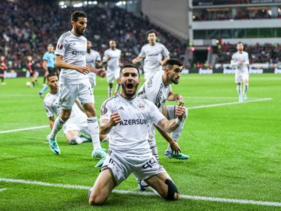 Tor, Torjubel, zum 1:1 durch Toral Bayramov (Qarabag Agdam, 27), GER, Bayer 04 Leverkusen vs. Qarabag Agdam, UEFA Europa League 2023 24, Gruppenphase, 3. Spieltag, 26.10.2023, GER, Bayer 04 Leverkusen vs. Qarabag Agdam, UEFA Europa League 2023 24, Gruppenphase, 3. Spieltag, 26.10.2023, Foto: Eibner-Pressefoto Gabriel Boia Leverkusen Copyright: xGabrielxBoiax EP_EER