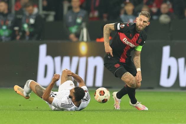 GER, UEFA EL Bayer 04 Leverkusen (GER) vs. Qarabag Agdam (AZE) 26.10.2023, BayArena, Leverkusen, Europalegue, Gruppenhase, 3. Spieltag, GER, UEFA EL Bayer 04 Leverkusen (GER) vs. Qarabag Agdam (AZE), im Bild: Robert Andrich (Leverkusen 8),