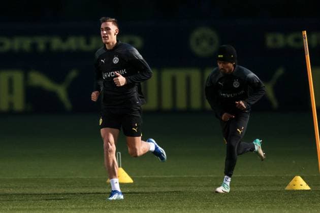 06.11.2023, Fussball, Saison 2023 2024, UCL, UEFA Champions League, Gruppenphase, 4. Spieltag, Abschlusstraining Borussia Dortmund, v. l. Nico Schlotterbeck (Borussia Dortmund), Karim Adeyemi (Borussia Dortmund), Dortmund Signal Iduna Park NRW Deutschland xRHR-FOTO DEx Copyright: DennisxEwert RHR-FOTOx RHR-FOTO DE