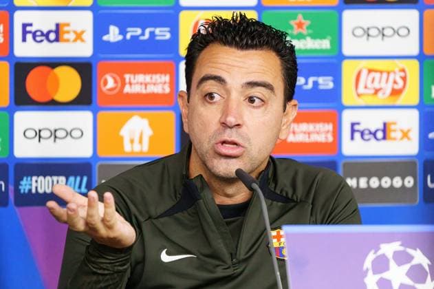 Xavi FC Barcelona, Barca Trainer) GER, Pressekonferenz FC Barcelona, Fussball, Champions League, Saison 2023 2024, 06.11.2023 GER, Pressekonferenz FC Barcelona, Fussball, Champions League, Saison 2023 2024, 06.11.2023 Hamburg Copyright: xEibner-Pressefoto MarcelxvonxFehrnx EP_MFN