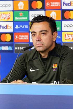Xavi FC Barcelona, Barca Trainer) GER, Pressekonferenz FC Barcelona, Fussball, Champions League, Saison 2023 2024, 06.11.2023 GER, Pressekonferenz FC Barcelona, Fussball, Champions League, Saison 2023 2024, 06.11.2023 Hamburg Copyright: xEibner-Pressefoto MarcelxvonxFehrnx EP_MFN