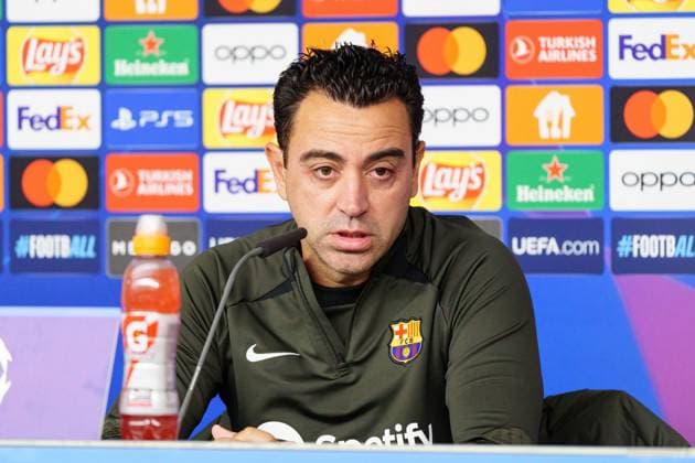 Xavi FC Barcelona, Barca Trainer) GER, Pressekonferenz FC Barcelona, Fussball, Champions League, Saison 2023 2024, 06.11.2023 GER, Pressekonferenz FC Barcelona, Fussball, Champions League, Saison 2023 2024, 06.11.2023 Hamburg Copyright: xEibner-Pressefoto MarcelxvonxFehrnx EP_MFN