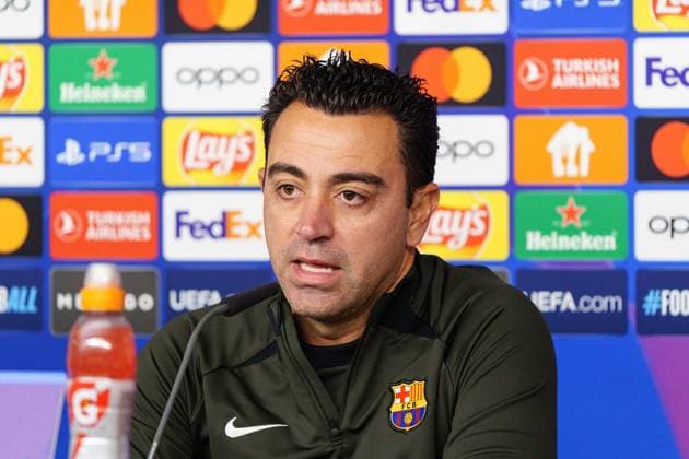 Xavi FC Barcelona, Barca Trainer) GER, Pressekonferenz FC Barcelona, Fussball, Champions League, Saison 2023 2024, 06.11.2023 GER, Pressekonferenz FC Barcelona, Fussball, Champions League, Saison 2023 2024, 06.11.2023 Hamburg Copyright: xEibner-Pressefoto MarcelxvonxFehrnx EP_MFN