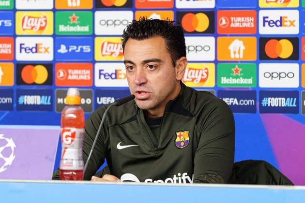 Xavi FC Barcelona, Barca Trainer) GER, Pressekonferenz FC Barcelona, Fussball, Champions League, Saison 2023 2024, 06.11.2023 GER, Pressekonferenz FC Barcelona, Fussball, Champions League, Saison 2023 2024, 06.11.2023 Hamburg Copyright: xEibner-Pressefoto MarcelxvonxFehrnx EP_MFN