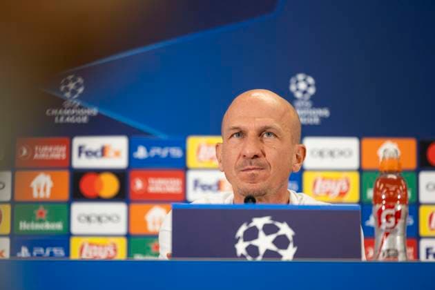SOCCER - UEFA CL, RBS vs Inter, preview SALZBURG,AUSTRIA,07.NOV.23 - SOCCER - UEFA Champions League, group stage, Red Bull Salzburg vs FC Internazionale Milano, preview, press conference, PK, Pressekonferenz RBS. Image shows head coach Gerhard Struber (RBS). GEPAxpictures xGintarexKarpaviciute