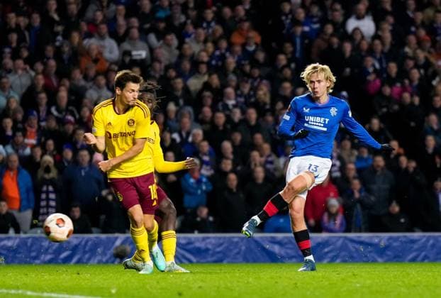 EDITORIAL USE ONLY No use with unauthorised audio, video, data, fixture lists, club league logos or live services. Online in-match use limited to 120 images, no video emulation. No use in betting, games or single club league player publications. Rangers v Sparta Prague, UEFA Europa League, Group C, Football, Ibrox Stadium, Glasgow, UK - 09 Nov 2023 EDITORIAL USE ONLY No use with unauthorised audio, video, data, fixture lists, club league logos or live services. Online in-match use limited to 120 images, no video emulation. No use in betting, games or single club league player publications. Copyright: xStuartxWallace Shutterstockx 14188590e