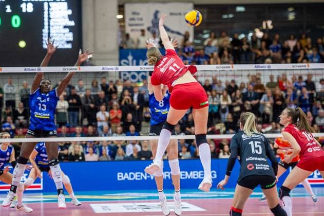Grace Frohling (Dresdner SC, 11) Allianz MTV Stuttgart - Dresdner SC, Volleyball Bundesliga, Frauen, VBL, Saison 2023 24, 18.11.2023, Stuttgart (SCHARRena), DEU Allianz MTV Stuttgart - Dresdner SC, Sport, Volleyball Bundesliga, Frauen, VBL, Saison 2023 24, 18.11.2023, Stuttgart (SCHARRena), DEU Stuttgart Copyright: xSandyxDinkelackerx EP_SDR