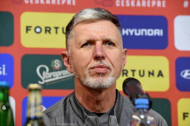 Fußball, EM Quali, Nationalteam Tschechien Pressekonferenz national team, Nationalteam coach Jaroslav Silhavy attends a press conference, PK, Pressekonferenz before the European Championship, EM, Europameisterschaft group E, qualifying match Czech Republic vs Moldova, in Olomouc, Czech Republic, on November 19, 2023. (CTKxPhoto LudekxPerina) CTKPhotoP2023111904706 CTKPhotoP2023111904706