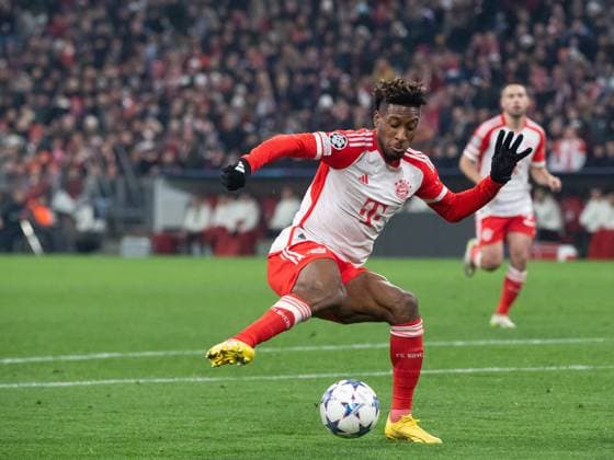 Kingsley Coman (FC Bayern Muenchen, 11) am Ball, GER, FC Bayern Muenchen (FCB) vs FC Kopenhagen (FCK), Fussball, UEFA Champions League, 5. Spieltag, Gruppe A, Saison 2023 2024, 29.11.2023 DFB DFL regulations prohibit any use of photographs as image sequences and or quasi-video GER, FC Bayern Muenchen (FCB) vs FC Kopenhagen (FCK), Fussball, UEFA Champions League, 5. Spieltag, Gruppe A, Saison 2023 2024, 29.11.2023 Muenchen Copyright: xEibner-Pressefoto Memmlerx EP_MMR