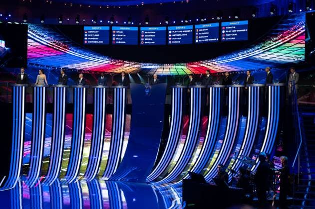 Symbolbild Ergebnis der Auslosung Gruppenphase, GER, UEFA EURO, EM, Europameisterschaft,Fussball 2024 Final Draw, Auslosung Elbphilharmonie Hamburg, 02.12.2023 GER, UEFA Euro 2024 Final Draw, Auslosung Elbphilharmonie Hamburg, 02.12.2023 Hamburg Copyright: xEibner-Pressefoto Memmlerx EP_MMR