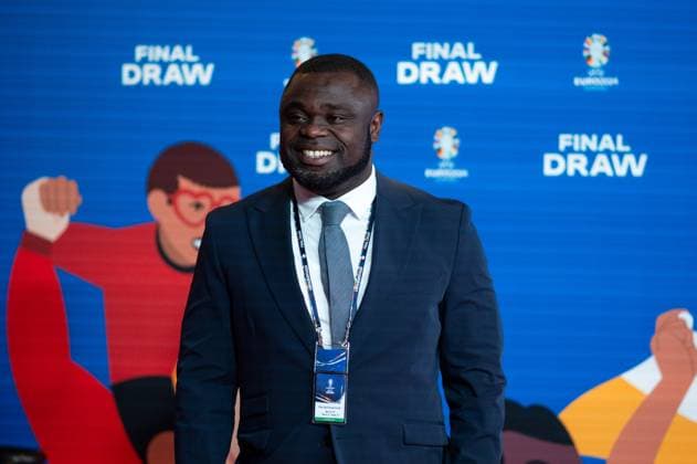 Gerald Asamoah (Deutschland, Ex Nationalspieler, Schalke 04), Ankunft am roten Teppich, GER, UEFA EURO, EM, Europameisterschaft,Fussball 2024 Final Draw, Auslosung Elbphilharmonie Hamburg, 02.12.2023 GER, UEFA Euro 2024 Final Draw, Auslosung Elbphilharmonie Hamburg, 02.12.2023 Hamburg Copyright: xEibner-Pressefoto Memmlerx EP_MMR