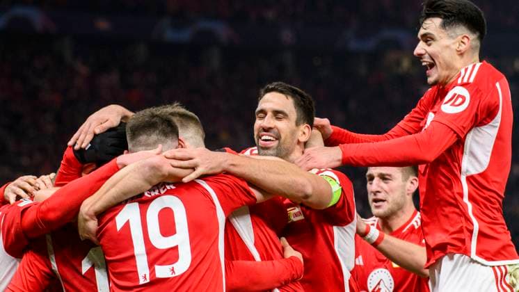 Kevin Volland ( 1.FC Union Berlin, 10), 1:0, Tor, Tor, Treffer, drin, Jubel, Torjubel, Freude, Begeisterung, GER, 1.FC Union Berlin vs Real Madrid, UEFA Champions League, 6. Gruppenspiel, Saison - Spielzeit 2023 2024, 12.12.2023, DFL REGULATIONS PROHIBIT ANY USE OF PHOTOGRAPHS AS IMAGE SEQUENCES AND OR QUASI-VIDEO, GER, Berlin, 1.FC Union Berlin vs 1.FC Union Berlin vs Real Madrid, UEFA Champions League, 6. Gruppenspiel, Spielzeit 2023 2024, 12.12.2023, xukhx, Copyright: xUwexKoch Eibner-Pressefotox EP_UKH