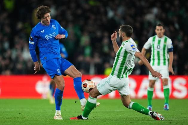 Sam Lammers of Rangers FC Real Betis v Rangers, UEFA Europa League, Group C, Football, Benito VIllamarin Stadium, Seville, Spain - 14 Dec 2023 EDITORIAL USE ONLY No use with unauthorised audio, video, data, fixture lists, club league logos or live services. Online in-match use limited to 120 images, no video emulation. No use in betting, games or single club league player publications. Copyright: xBaguxBlanco Shutterstockx 14254285z