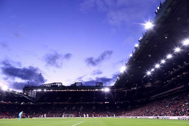 Manchester United, ManU v Tottenham Hotspur 14 January 2024 - Premier League - Manchester United v Tottenham Hotspur - a colourful winter sky at Old Trafford - Photo: Simon Stacpoole Offside. Manchester UK Copyright: xSimonxStacpoolexOffside