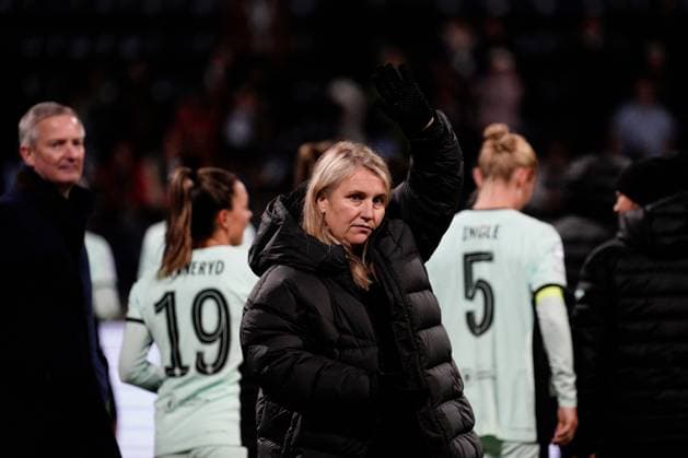Chelsea head coach Emma Hayes celebrates her team s 4-0 win Paris FC Feminines v Chelsea Women, Football, UEFA Women s Champions League, Group D, Stade Charlety, Paris, France - 30 Jan 2024 EDITORIAL USE ONLY No use with unauthorised audio, video, data, fixture lists, club league logos or live services. Online in-match use limited to 120 images, no video emulation. No use in betting, games or single club league player publications. Copyright: xDavexWinter Shutterstockx 14324140db