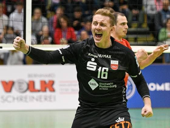 Hannes Elsaesser (TV Rottenburg 16), TV Rottenburg vs. SV Schwaig, Volleyball, 2. Bundesliga, Spieltag 16, Saison 2023-2024, 04.02.2024, TV Rottenburg vs. SV Schwaig, Volleyball, 2. Bundesliga, Spieltag 16, Saison 2023-2024, 04.02.2024 Rottenburg am Neckar Copyright: xEibner-Pressefoto FlorianxSchustx EP_FSU