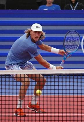 February 10, 2024, Dallas, Texas, United States: February 10, 2024, Dallas, Texas, United States: Max Purcel (AUS) hits a volley in men s doubles quarter final match during the Dallas Open at the Styslinger ALTEC Tennis Center on the campus of Southern Methodist University. on February 10, 2024 in Dallas, Texas, United States. Dallas United States - ZUMAe321 20240210_zsa_e321_010 Copyright: xJavierxVicenciox xEyepixxGroupx