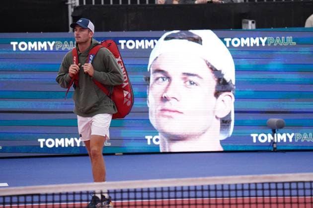 February 10, 2024, Dallas, Texas, United States: February 10, 2024, Dallas, Texas, United States: Tommy Paul (USA) takes the court in men s Singles quarter final match during the Dallas Open at the Styslinger ALTEC Tennis Center on the campus of Southern Methodist University. on Wednesday February 10, 2024 in Dallas, Texas, United States. Dallas United States - ZUMAe321 20240210_zsa_e321_012 Copyright: xJavierxVicenciox xEyepixxGroupx