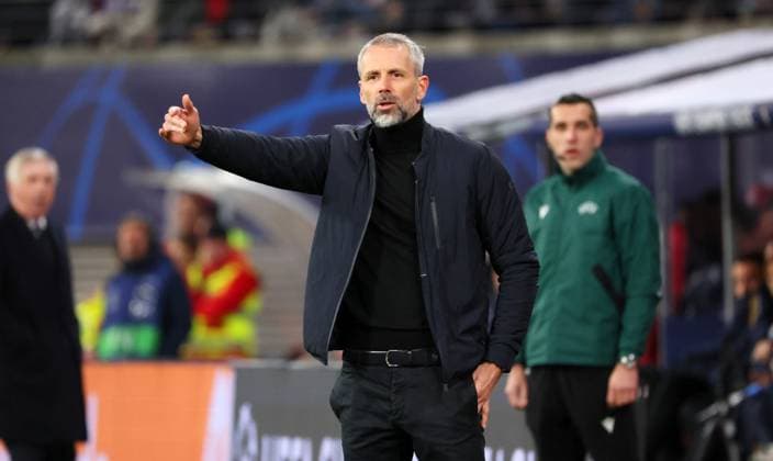 RB Leipzig - Real Madrid Champions League Leipzig, 13.02.2024, Red Bull Arena, Fussball, UEFA Champions League, Achtelfinale , RB Leipzig vs. Real Madrid , Im Bild: Trainer Marco Rose, RB Leipzig. , Only editorial use. , UEFA regulations prohibit any use of photographs as image sequences and or quasi-video ,
