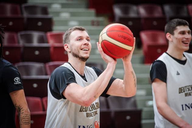 Jan-Niklas Wimberg (Deutschland, 12) Medientraining DBB-Herren, Basketball, DBB, Deutscher Basketball Bund, Basketball Nationalmannschaft, Deutschland, Vorbereitung Laenderspiel, Qualifikation zur EuroBasket 2025, 20.02.2024, Ludwigsburg (MHPArena), DEU Medientraining DBB-Herren, 20.02.2024, Ludwigsburg (MHPArena), DEU Ludwigsburg Copyright: xSandyxDinkelackerx EP_SDR