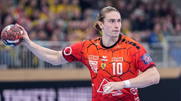 Juri Knorr (RNL, 10), am Ball, Einzelbild, Einzelfoto, Aktion, Action, 20.02.2024, Heidelberg (Deutschland), Handball, EHF European League, Rhein-Neckar Löwen - TSV Hannover-Burgdorf