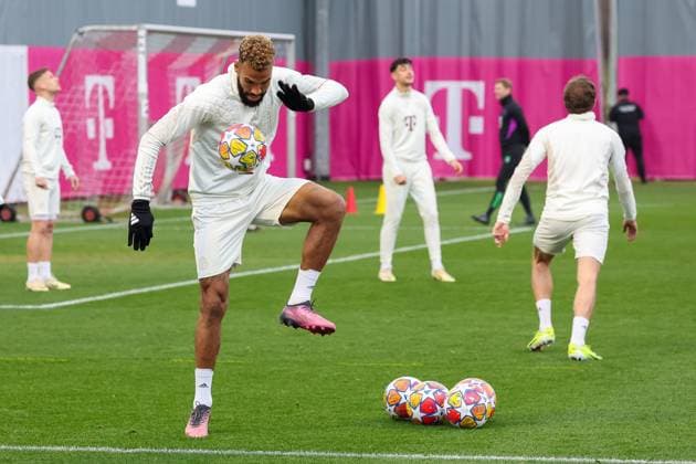 Eric Maxim Choupo-Moting (FC Bayern Muenchen, 13) mit Ball, Abschlusstraining. FC Bayern Muenchen, Fussball, UEFA Champions League, Achtelfinale Rueckspiel, Saison 23 24, 04.03.2024, Abschlusstraining. FC Bayern Muenchen, Fussball, UEFA Champions League, Achtelfinale Rueckspiel, Saison 23 24, 04.03.2024 Muenchen Copyright: xEibner-Pressefoto JennixMaulx EP_JML