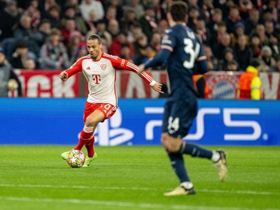 Leroy Sane (FC Bayern Muenchen, 10), Mario Gila (Lazio Rome, 34), GER, FC Bayern Muenchen (FCB) vs. Lazio Rome (SSL), Fussball, UEFA Champions League, Achtelfinal Rueckspiel, Saison 2023 2024, 05.03.2024, DFB DFL regulations prohibit any use of photographs as image sequences and or quasi-video., GER, FC Bayern Muenchen (FCB) vs. Lazio Rome (SSL), Fussball, UEFA Champions League, Achtelfinal Rueckspiel, Saison 2023 2024, 05.03.2024 Muenchen Copyright: xEibner-Pressefoto SaschaxWaltherx EP_EER