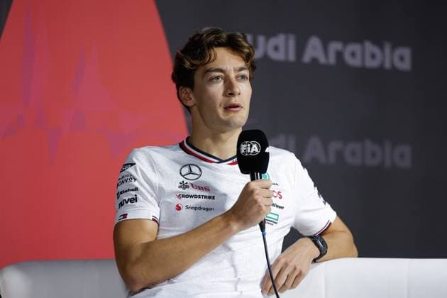 RUSSELL George (gbr), Mercedes AMG F1 Team W15, portrait, press conference, PK, Pressekonferenz during the Formula 1 STC Saudi Arabian Grand Prix 2024, 2nd round of the 2024 Formula One World Championship, WM, Weltmeisterschaft from March 7 to 9, 2024 on the Jeddah Corniche Circuit, in Jeddah, Saudi Arabia - F1 - SAUDI ARABIAN GRAND PRIX 2024 DPPI Panoramic 240306_R02_SAUDI__LF_9612