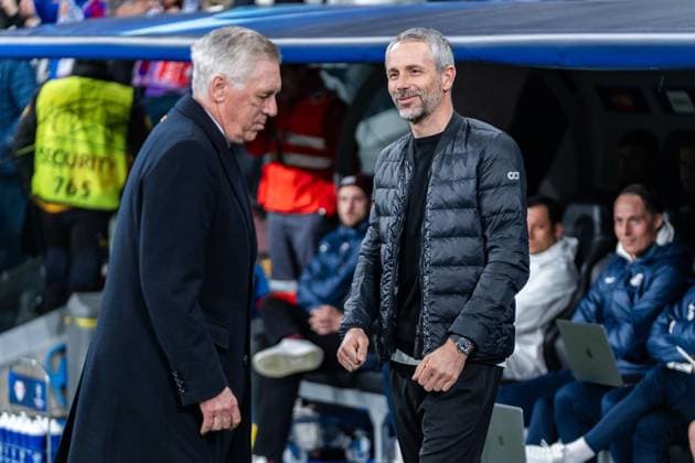 Marco Rose (RB Leipzig, Chef-Trainer) Carlo Ancelotti (Real Madrid, Chef-Trainer) Real Madrid vs. RB Leipzig, Fussball, UEFA Champions League, Achtelfinale, 06.03.2024 Real Madrid vs. RB Leipzig, Fussball, UEFA Champions League, Achtelfinale, 06.03.2024 Madrid Copyright: xEibner-Pressefoto BahhoxKarax EP_BKA