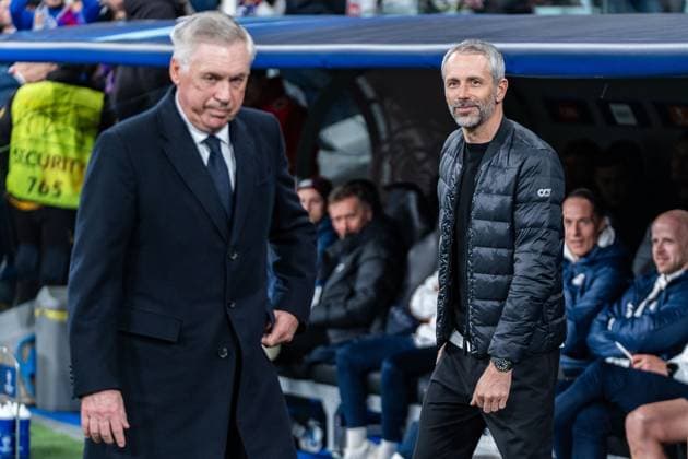 Marco Rose (RB Leipzig, Chef-Trainer) Carlo Ancelotti (Real Madrid, Chef-Trainer) Real Madrid vs. RB Leipzig, Fussball, UEFA Champions League, Achtelfinale, 06.03.2024 Real Madrid vs. RB Leipzig, Fussball, UEFA Champions League, Achtelfinale, 06.03.2024 Madrid Copyright: xEibner-Pressefoto BahhoxKarax EP_BKA