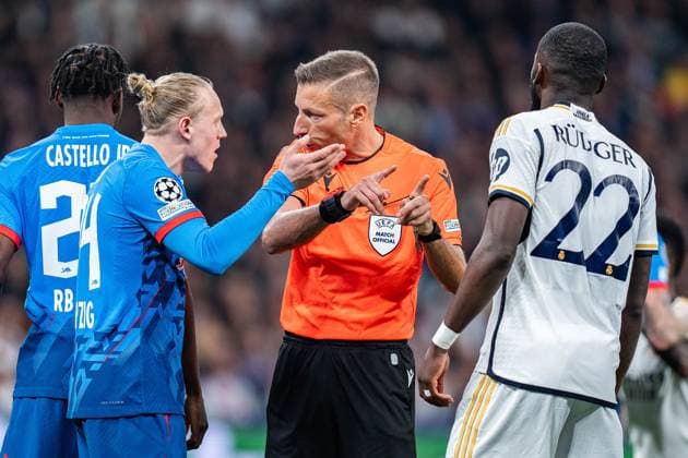Xaver Schlager (RB Leipzig, 24) Antonio Ruediger (Real Madrid, 22) Real Madrid vs. RB Leipzig, Fussball, UEFA Champions League, Achtelfinale, 06.03.2024 Real Madrid vs. RB Leipzig, Fussball, UEFA Champions League, Achtelfinale, 06.03.2024 Madrid Copyright: xEibner-Pressefoto BahhoxKarax EP_BKA