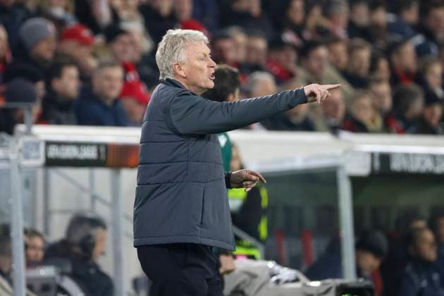 David Moyes (West Ham United, Trainer), Geste, Gestik, gestikuliert , Fussball, UEFA Europa League, Achtelfinale, 2023 2024, SC Freiburg vs. West Ham United, 07.03.2024, Europa-Park Stadion , Freiburg im Breisgau, Deutschland Freiburg im Breisgau Europa-Park Stadion Baden-Wuerttemberg Deutschland Copyright: xGrantxHubbsx