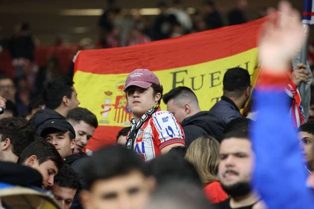 Champions League match between Atletico Madrid vs Inter 03 13 2024 Madrid, second leg of the 2023 24 Champions League round of 16, football match between CF Atletico Madrid vs FC Internazionale Milano at the Civita Metropolitano stadium in Madrid In picture : supporters Atletico Madrid Madrid stadio Civitas Metropolitano di Madrid madrid SPAGNA Copyright: xFABIOxSASSOxFabioxSassox 2L8A9838